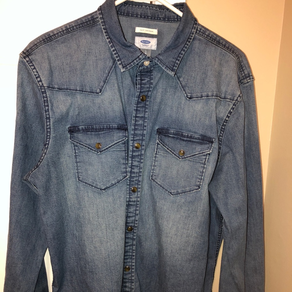 Blue denim Old Navy button down